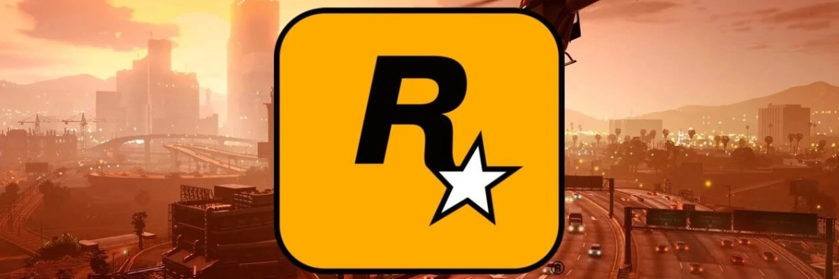 Rockstar Games Logo over a sunset scene from Grand Theft Auto, illustrating the central focus of the blog.